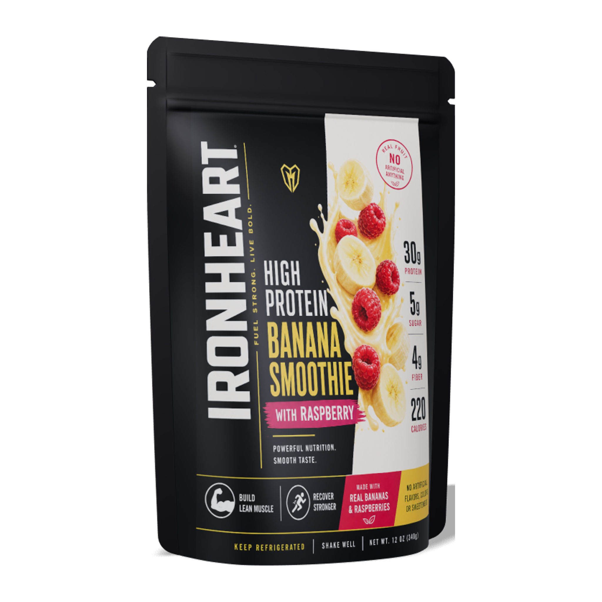 Ironheart Banana Smoothie Foil Pouch 3D Studio Mockup